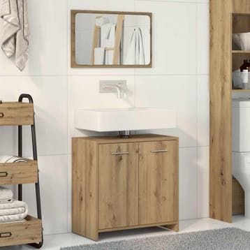 vidaXL Badkamerkast met spiegel bewerkt hout artisanaal, Verzenden, Nieuw