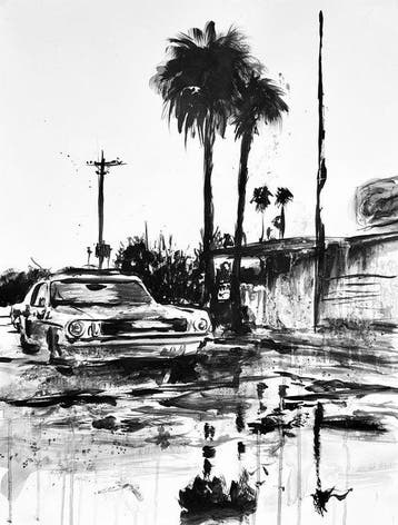 Virginie Rebull - Motel Park Highway Peinture Grand Format