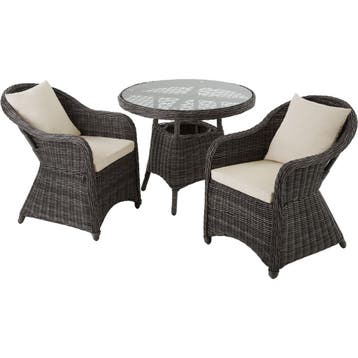 tectake Aluminium rotan zitgroep Zürich 2+1 - grijs, Verzenden, Nieuw