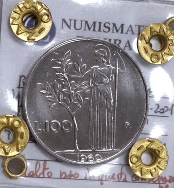 Italië, Republiek 100 Lire 1960 Minerva