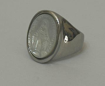 Anneau religieux avec la Vierge à la Médaille Miraculeuse en