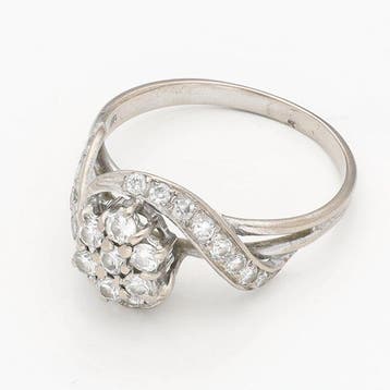 Ring - 18 karaat Witgoud Diamant (Natuurlijk)