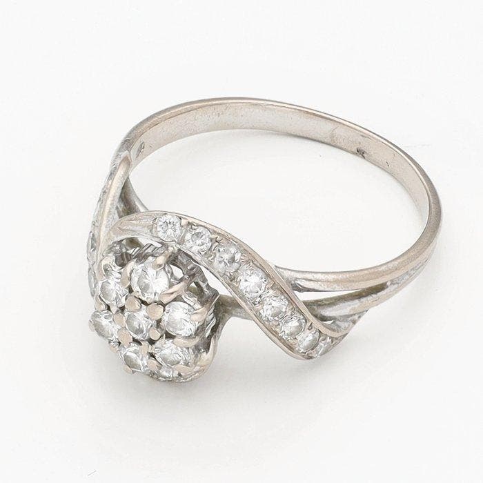 Ring - 18 karaat Witgoud Diamant (Natuurlijk), Bijoux, Sacs & Beauté, Bagues