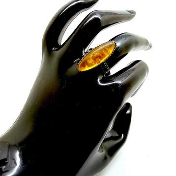 Vintage ring met natuurlijk Baltisch amber - Barnsteen -