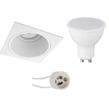 Dimbare 6W LED Spot Set - Vierkante Witte Inbouwspot GU10 -, Verzenden