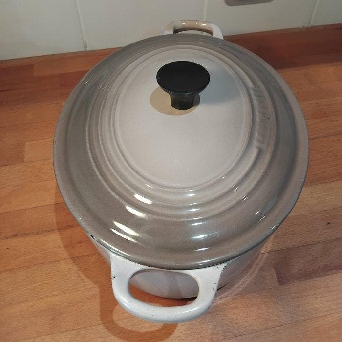 Le Creuset - Braadpan - Grijs geëmailleerd lettertype -, Antiquités & Art, Antiquités | Ustensiles de cuisine