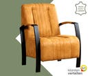 Leren fauteuil Glamour - Kenia Cognac (cognac), Ophalen of Verzenden