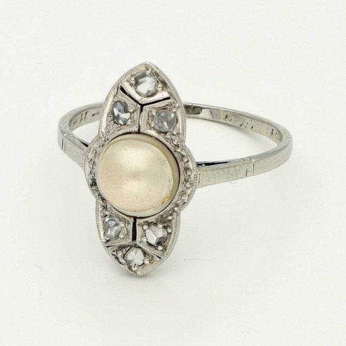 Ring - 18 karaat Witgoud Diamant (Natuurlijk), Bijoux, Sacs & Beauté, Bagues