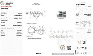 2 pcs Diamant (Natuurlijk) - 2.00 ct - Rond - D (kleurloos)