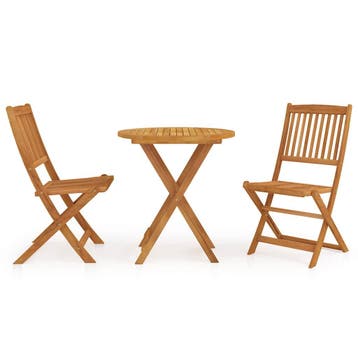 vidaXL 3-delige Tuinset inklapbaar massief acaciahout, Tuin en Terras, Verzenden, Nieuw, Tuinset