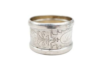Rond de serviette - Argent 800, Antiek en Kunst