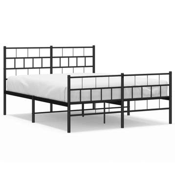 Metalen bedframe 120x200cm - Robuuste upgrade voor je log..., Verzenden, Zwart, Zo goed als nieuw, Twijfelaar