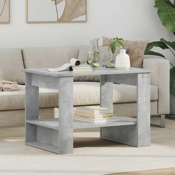vidaXL Salontafel Beton Grijs 72 x 50 x 50 cm Bewerkt hout, Verzenden, Nieuw