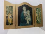 Altaarstuk - Hout - 1960-1970 - Religieus triptiek - Maagd, Antiek en Kunst