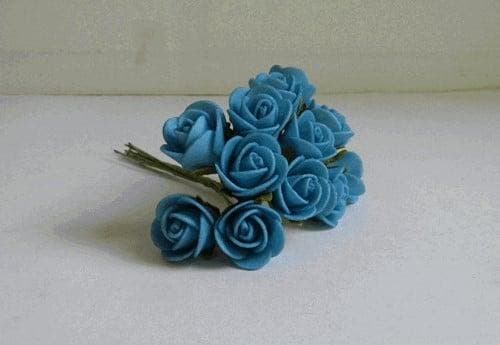 Mini Foam Roos Blauw Azuro 2 cm Bundel, Maison & Meubles, Accessoires pour la Maison | Plantes & Fleurs artificielles