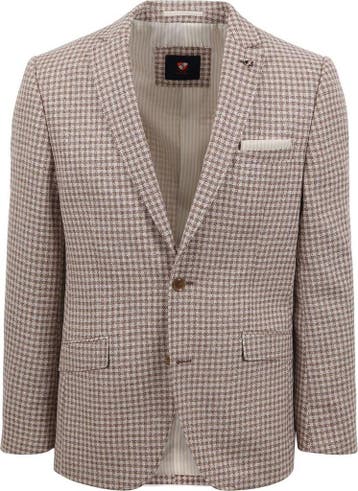 Suitable Blazer Grou Ruiten Beige maat Maat 52/54 (L) Heren, Maat 52/54 (L), Bruin, Verzenden, Nieuw
