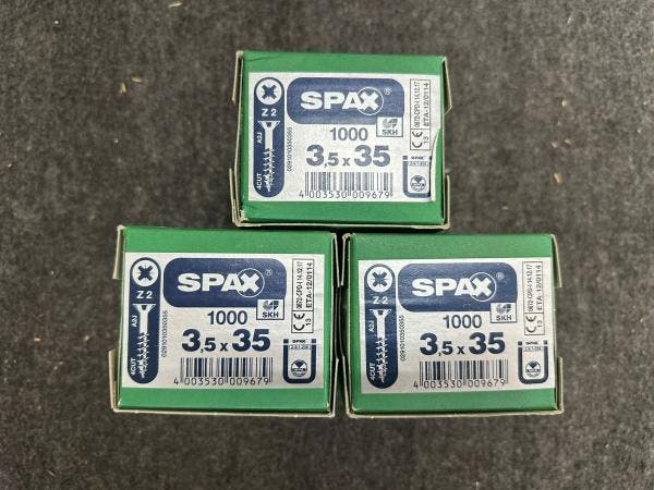 Veiling - 3x SPAX spaanplaatschroef 3,5 x 35/23 mm PZ2 kruis, Bricolage & Construction, Bricolage & Rénovation Autre