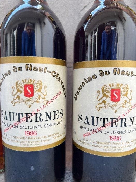 1986 Domaine du Haut-Claverie Sauternes - Sauternes, Verzamelen, Wijnen