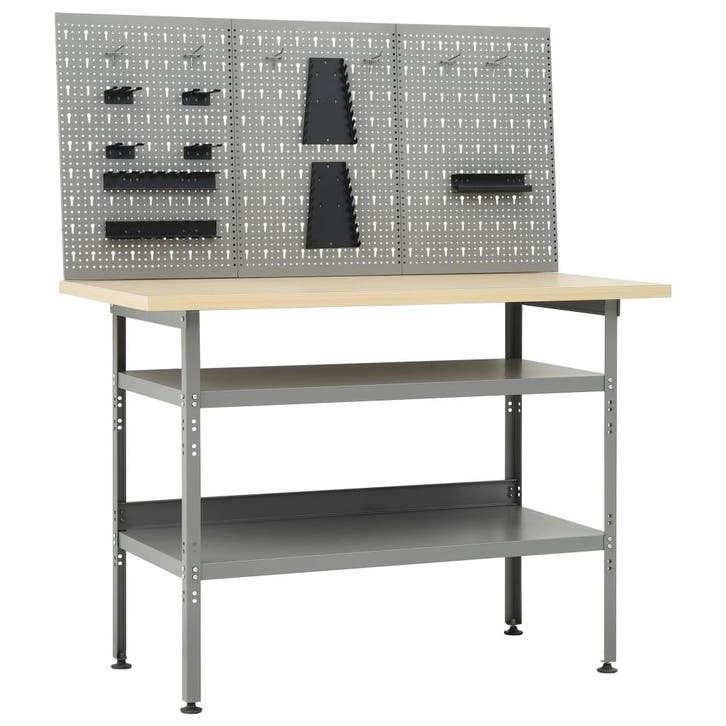 vidaXL Werkbank met drie wandpanelen, Bricolage & Construction, Établis, Envoi
