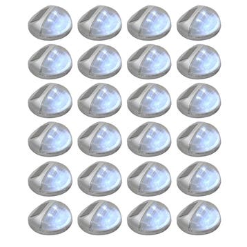 vidaXL Solarwandlampen LED 24 st rond zilverkleurig, Tuin en Terras, Verzenden, Nieuw