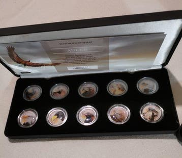 Cookeilanden. 5 Cent 2000, Eagles collection - 10 x Coins +