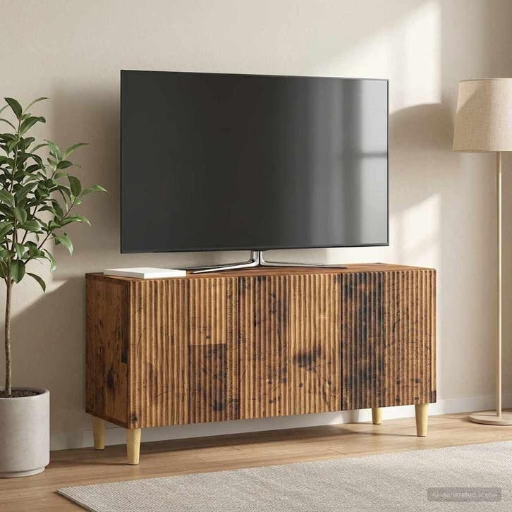 vidaXL TV Kast Oud hout 99 x 34,5 x 50 cm Bewerkt hout, Maison & Meubles, Armoires | Mobilier de télévision, Envoi