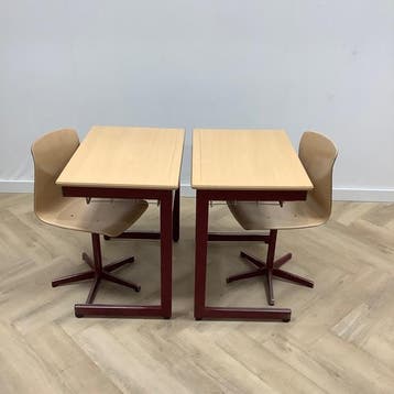 complete schoolset Galvanitas 10 stuks tafels + stoelen, Huis en Inrichting, Gebruikt, Vijf, Zes of meer stoelen