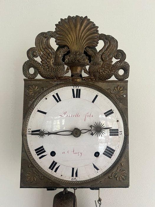 Comtoise klok - Perrelle Fils - Antiek Messing, Emaille -, Antiek en Kunst, Antiek | Klokken