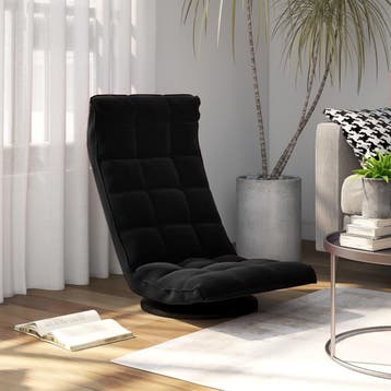 vidaXL Vloerstoel draaibaar fluweel zwart, Maison & Meubles, Chaises, Verzenden