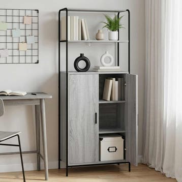 vidaXL Highboard Grijs Sonoma 40 x 33 x 161 cm Bewerkt hout, Huis en Inrichting, Verzenden, Nieuw