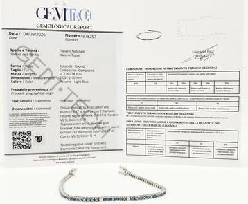 Bracelet - 18 carats Or blanc Topaze - Diamant