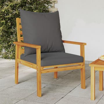 vidaXL Tuinfauteuil 2 st met kussen massief acaciahout, Tuin en Terras, Verzenden, Nieuw