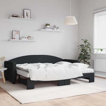 vidaXL Slaapbank met onderschuifbed en matrassen 80x200 cm, Huis en Inrichting, Slaapkamer | Bedden, Verzenden, Nieuw