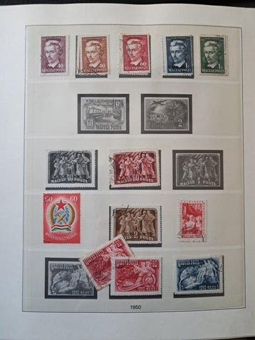 Hongarije 1950/1961 - , Verzameling op voorgedrukte bladen,, Gestempeld