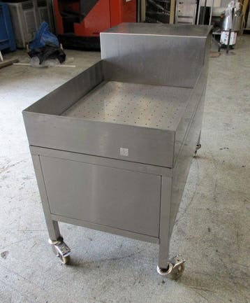 RVS Ijsbak, Crushed ice bak op wielen, B60 x D120 x H70cm, Nieuw in verpakking