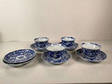 Tasse et soucoupe (10) - Porcelaine - Kangxi