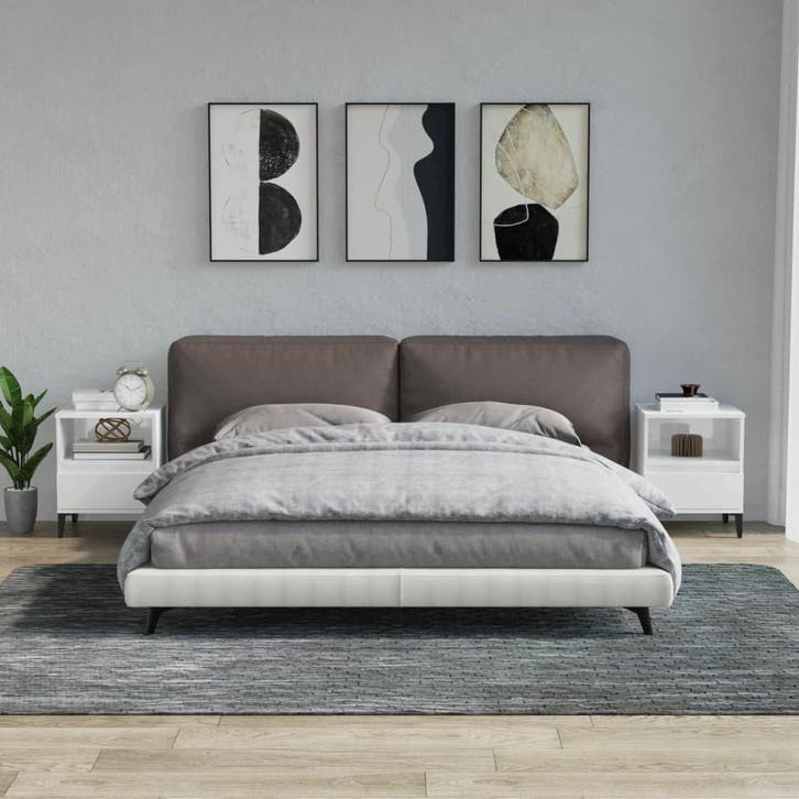 vidaXL Nachtkastjes 2 st 40x35x50 cm hoogglans wit, Huis en Inrichting, Kasten | Overige, Nieuw, Verzenden