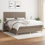 vidaXL Boxspring met matras stof taupe 160x200 cm, Verzenden, Nieuw