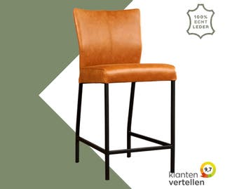 Leren barkruk Revolt laag - Vintage Cognac (cognac) - Poten, Huis en Inrichting, Nieuw, Leer, Ophalen of Verzenden, 90 cm of meer