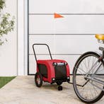 vidaXL Hondenfietstrailer oxford stof en ijzer rood en zwart, Verzenden