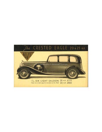 1937 ALVIS CRESTED EAGLE BROCHURE ENGELS, Nieuw