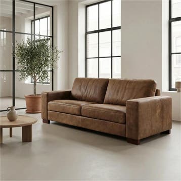 Leren bank Enjoy - 3 zits, Huis en Inrichting, Zetels | Zetels, Nieuw, Ophalen of Verzenden, Modern, 200 tot 250 cm