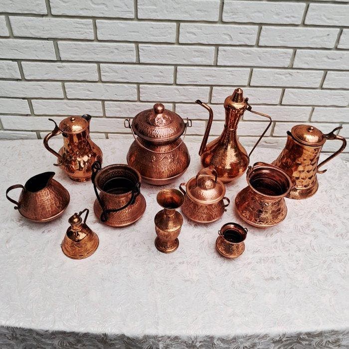 Theepot (11) - Koper, Antiquités & Art, Curiosités & Brocante