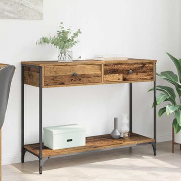 vidaXL Wandtafel Oud Hout 100 x 34,5 x 75 cm Bewerkt hout, Verzenden, Nieuw