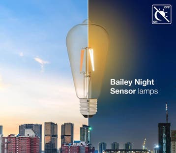 Bailey Led Filament St64 E27 Gouden Dag Nacht Sensor Lamp -, Verzenden, Nieuw