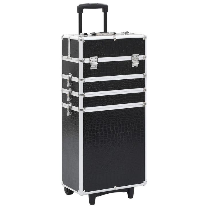 vidaXL Make-up trolley aluminium zwart met, Bijoux, Sacs & Beauté, Trousses de toilette, Envoi