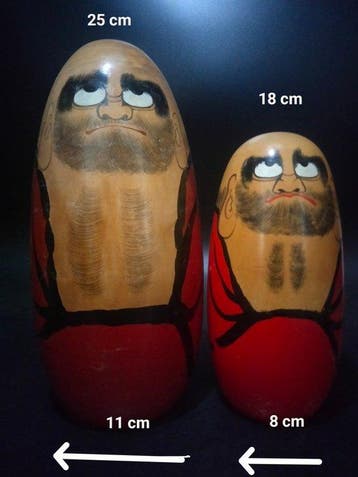 Twee zeldzame vintage Daruma Kokeshi ( volkskunst ) EU, Antiek en Kunst