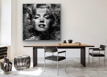 EMIR BERCUTTE - MARILYN MONROE JUST A KISS 2 - Toile L -