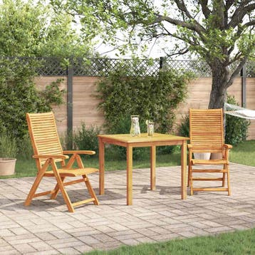 vidaXL Tuin Eettafel Set 3 st Bruin Massief Acacia Hout, Verzenden, Nieuw