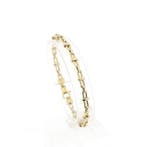 Bicolor gouden fantasie schakelarmband, Ophalen of Verzenden, Gebruikt, Overige kleuren, Goud